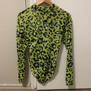 Lime Leopard Mesh Bodysuit